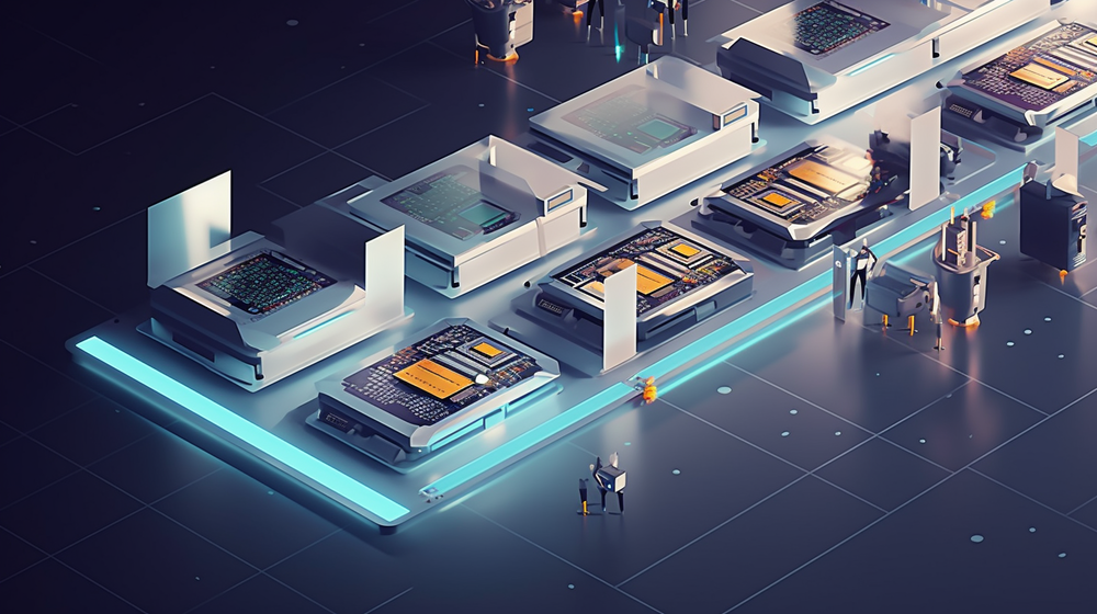 半導(dǎo)體芯片制造工廠插畫設(shè)計元素與多媒體制作應(yīng)用